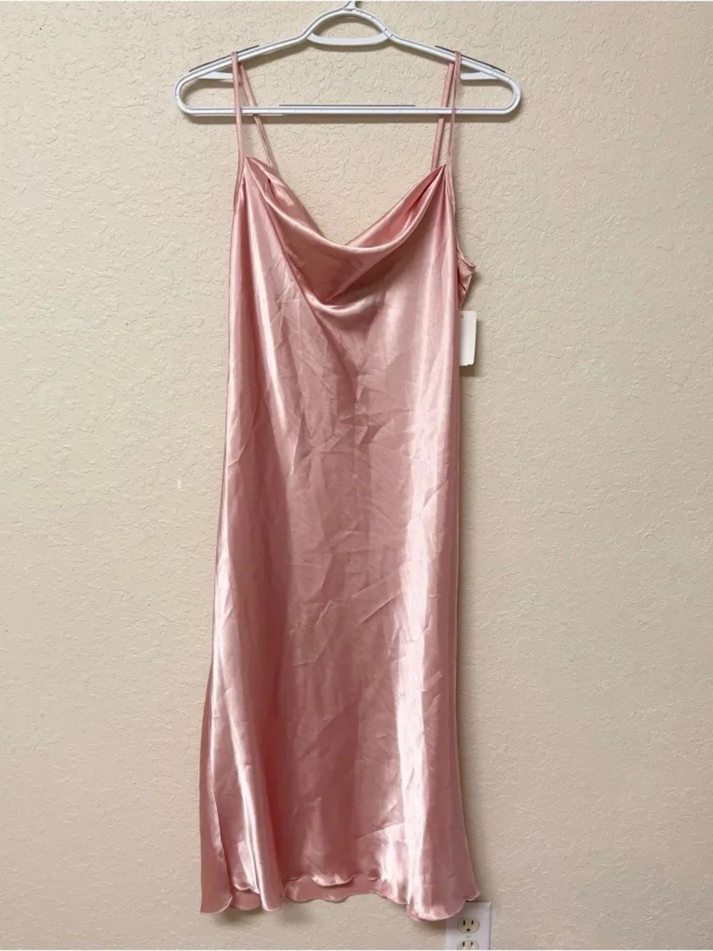 NWT Y2K Bebe Womens Maxi Slip Dress Satin Pink Whimsigoth Babydoll Size S